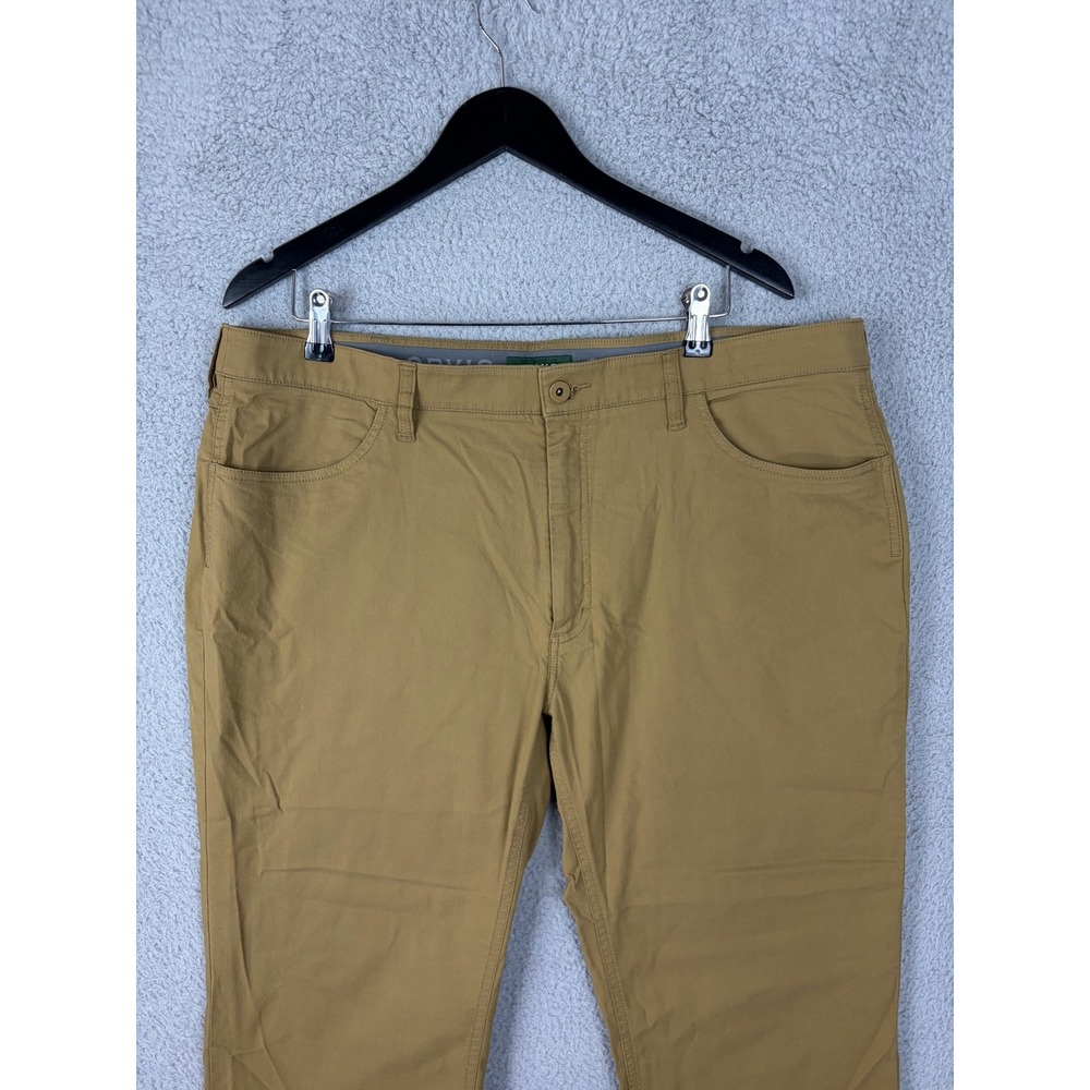 Orvis Pants Mens 40x30 Brown Stretch Canvas Chino Casual Travel Outdoor Mens